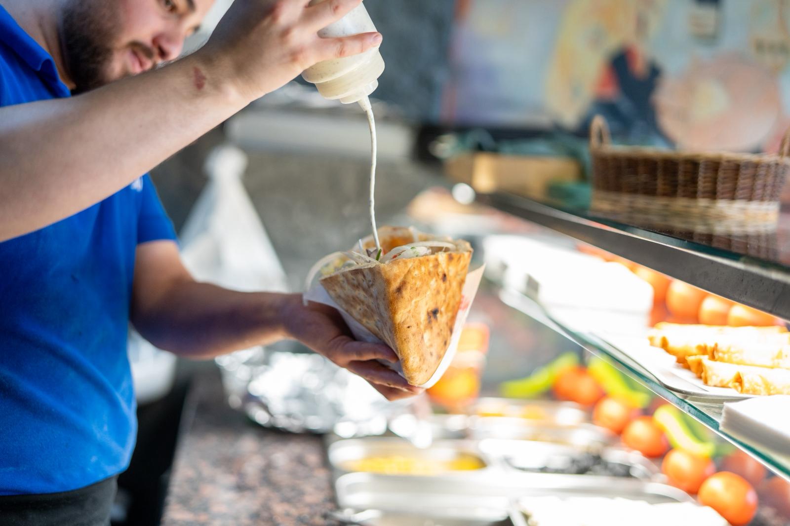 Frischer Döner im Fladenbrot